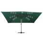 Ombrellone a Sbalzo con LED Palo in Alluminio 400x300 cm Verde