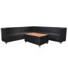 Set Divani da Giardino 5 pz con Cuscini in Polyrattan Nero