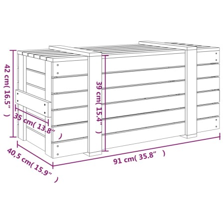 Contenitore Portaoggetti Miele 91x40,5x42cm Legno Massello Pino