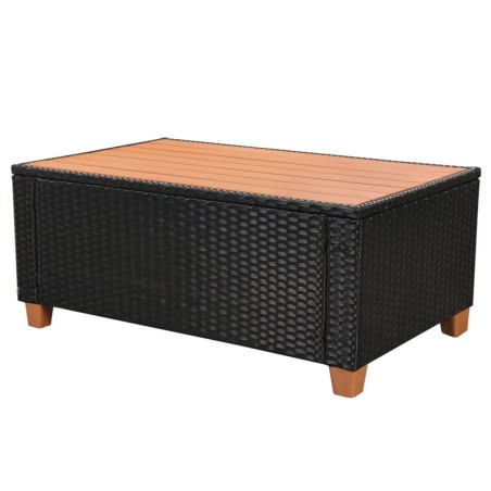 Set Divani da Giardino 5 pz con Cuscini in Polyrattan Nero