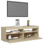 Mobile Porta TV con Luci LED Rovere Sonoma 120x35x40 cm