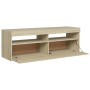 Mobile Porta TV con Luci LED Rovere Sonoma 120x35x40 cm