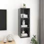 Mobile TV da Parete Grigio Lucido 37x37x107cm Legno Multistrato