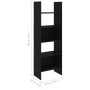 Libreria Nera 60x35x180 cm in Legno Multistrato