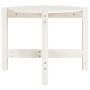 Tavolino da Salotto Bianco Ø 62,5x45 cm Legno Massello di Pino