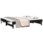 Dormeuse Estraibile Nera 2x(90x190) cm Legno Massello di Pino