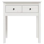 Tavolo Consolle Bianco 70x35x75 cm in Legno Massello di Pino