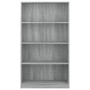 Libreria 4 Ripiani Grigio Sonoma 80x24x142 cm Legno Multistrato