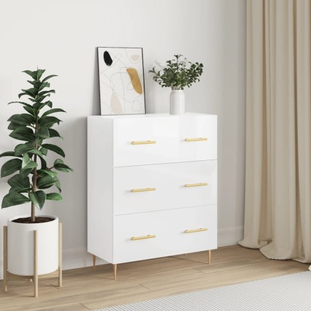 Credenza 69,5x34x90 cm in Legno Multistrato Bianco Lucido