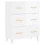 Credenza 69,5x34x90 cm in Legno Multistrato Bianco Lucido