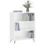 Libreria Bianco Lucido 69,5x32,5x90 cm in Legno Multistrato