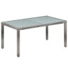 Set da Pranzo per Esterni 7 pz con Cuscini in Polyrattan Grigio