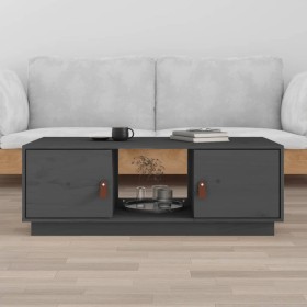 Tavolino da Salotto Grigio 100x50x35 cm Legno Massello di Pino