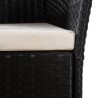 Set da Pranzo da Giardino 7 pz in Polyrattan Nero e Marrone