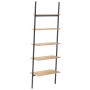 Scaffale Pendente 5 Ripiani Marrone Chiaro e Nero 64x34x185,5cm