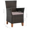 Sedie da Esterno con Cuscini 2 pz in Polyrattan Marrone