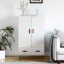 Credenza Bianco Lucido 69,5x31x115 cm in Legno Multistrato