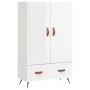 Credenza Bianco Lucido 69,5x31x115 cm in Legno Multistrato