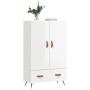 Credenza Bianco Lucido 69,5x31x115 cm in Legno Multistrato