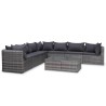 Set Divani da Giardino 8 pz con Cuscini in Polyrattan Grigio