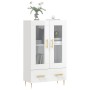 Credenza Bianco Lucido 69,5x31x115 cm in Legno Multistrato