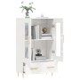 Credenza Bianco Lucido 69,5x31x115 cm in Legno Multistrato