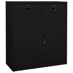 Armadio per Ufficio Nero 90x40x102 cm in Acciaio