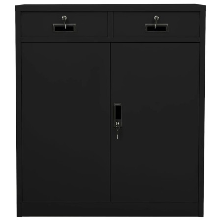 Armadio per Ufficio Nero 90x40x102 cm in Acciaio