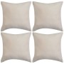 Fodere Cuscini 4 pz 50x50cm Poliestere Scamosciato Beige