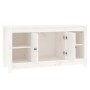 Mobile Porta TV Bianco 103x36,5x52 cm in Legno Massello di Pino