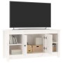 Mobile Porta TV Bianco 103x36,5x52 cm in Legno Massello di Pino