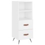 Credenza Bianco Lucido 34,5x34x90 cm in Legno Multistrato