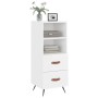 Credenza Bianco Lucido 34,5x34x90 cm in Legno Multistrato