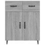 Credenza Grigio Sonoma 69,5x34x90 cm in Legno Multistrato