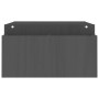 Supporto per Monitor Grigio100x27,5x15cm Legno Massello di Pino