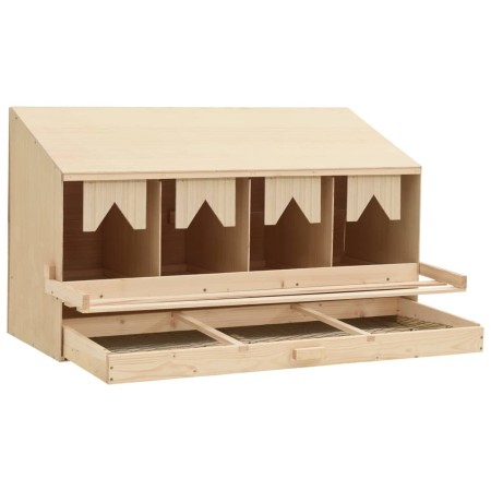 Casetta Cova per Galline 4 Scomparti 106x40x59 cm Legno di Pino