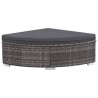 Set Divani da Giardino 6 pz con Cuscini in Polyrattan Grigio