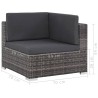 Set Divani da Giardino 6 pz con Cuscini in Polyrattan Grigio