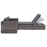 Set Divani da Giardino 3 pz con Cuscini in Polyrattan Grigio