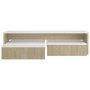 Set Tavolini ad Incastro Bianco e Rovere Sonoma 100x100x26,5 cm