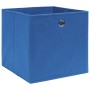 Contenitori 4 pz in Tessuto non Tessuto 28x28x28 cm Blu