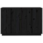 Credenza Nera 120x35x80 cm in Legno Massello di Pino