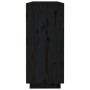 Credenza Nera 120x35x80 cm in Legno Massello di Pino