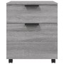 Schedario con Ruote Grigio Sonoma 45x38x54 cm Legno Multistrato