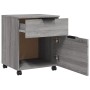 Schedario con Ruote Grigio Sonoma 45x38x54 cm Legno Multistrato