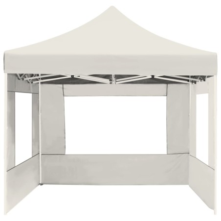 Gazebo Professionale Pieghevole Pareti Alluminio 4,5x3m Crema