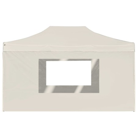 Gazebo Professionale Pieghevole Pareti Alluminio 4,5x3m Crema