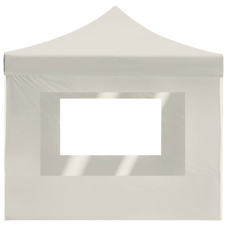 Gazebo Professionale Pieghevole Pareti Alluminio 4,5x3m Crema