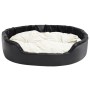 Lettino per Cani Nero e Beige 99x89x21 cm Peluche e Similpelle