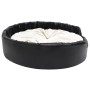 Lettino per Cani Nero e Beige 99x89x21 cm Peluche e Similpelle